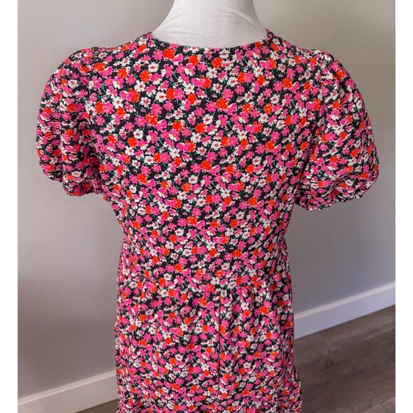 ASOS DESIGN Midi Tiered Smock Dress in Pink Floral Print - Picture 12 of 13